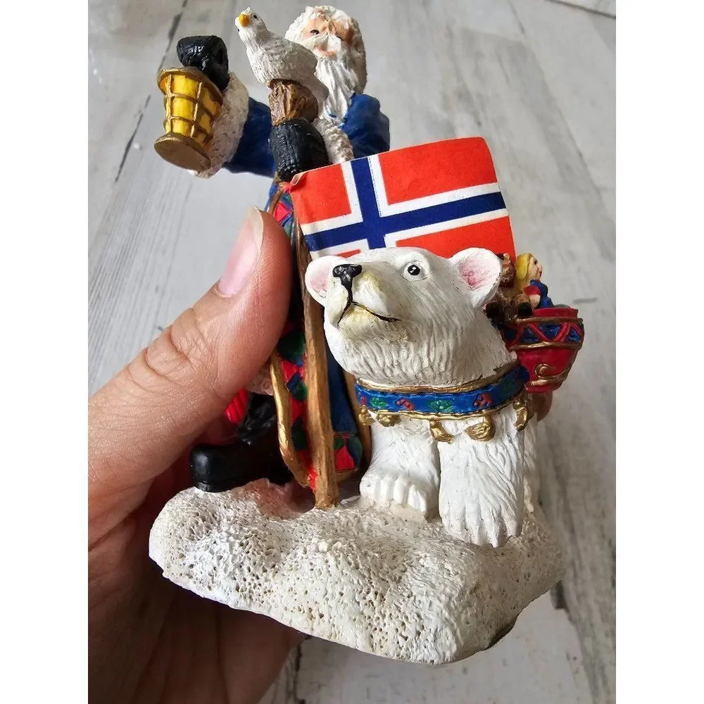 May Scandinavian Santa around world polar bear statue figurine 1994 vintage clas